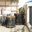 vidaXL PE Rattan Garden Side Table in Gray and Brown