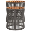 vidaXL PE Rattan Garden Side Table in Gray and Brown