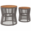vidaXL PE Rattan Garden Side Table in Gray and Brown