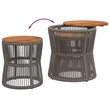 vidaXL PE Rattan Garden Side Table in Gray and Brown