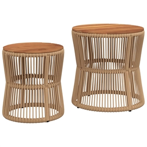 vidaXL Garden Side Table in Beige and Brown