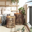 vidaXL Garden Side Table in Beige and Brown