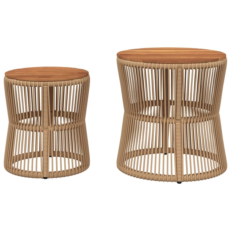 vidaXL Garden Side Table in Beige and Brown
