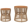 vidaXL Garden Side Table in Beige and Brown