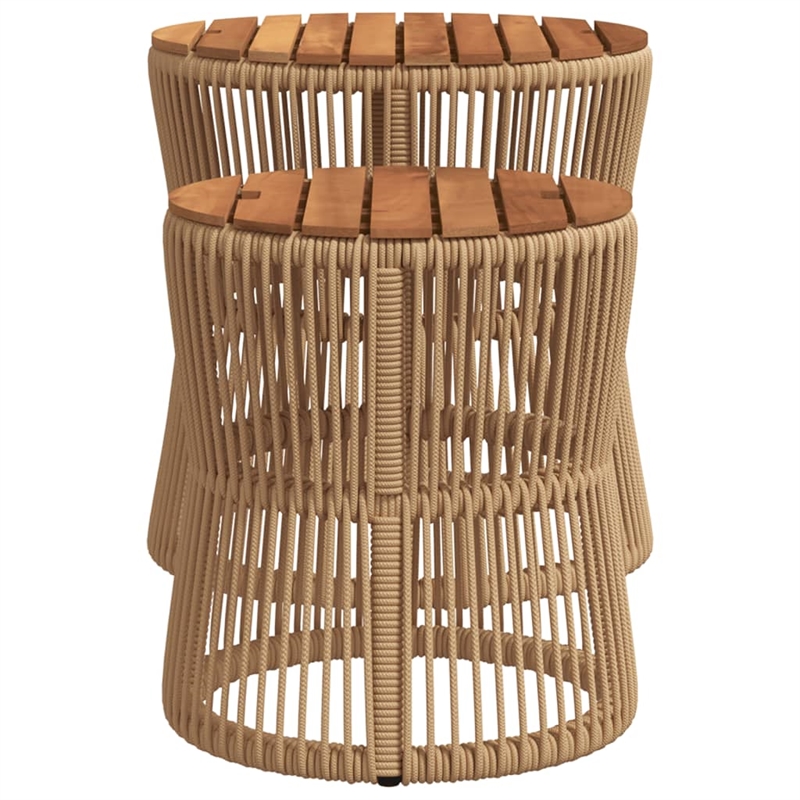 vidaXL Garden Side Table in Beige and Brown