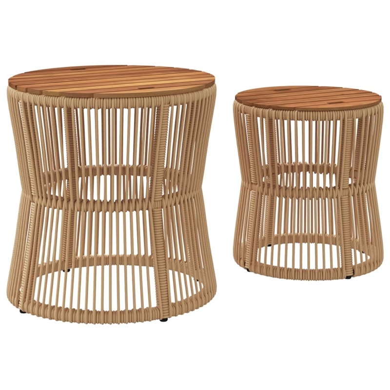 vidaXL Garden Side Table in Beige and Brown