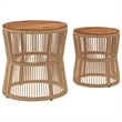 vidaXL Garden Side Table in Beige and Brown