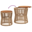 vidaXL Garden Side Table in Beige and Brown