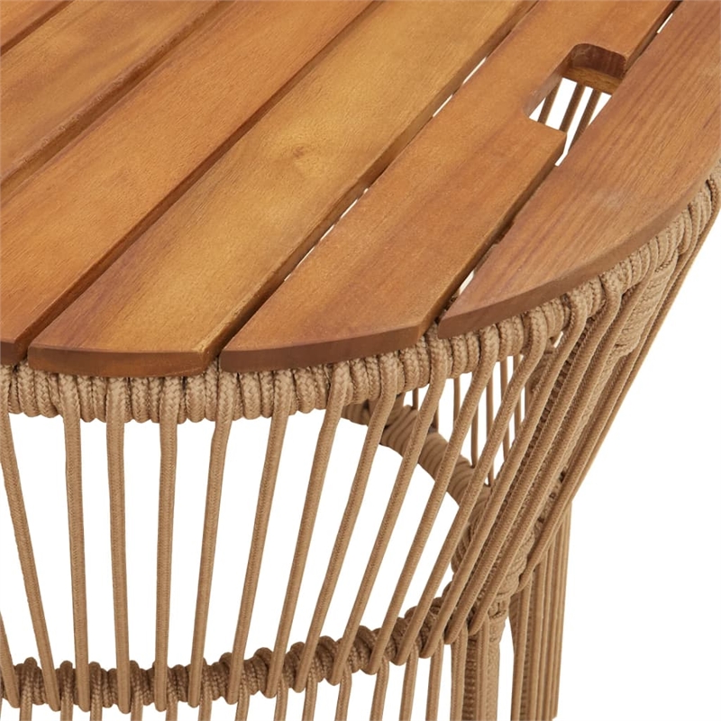vidaXL Garden Side Table in Beige and Brown