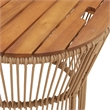 vidaXL Garden Side Table in Beige and Brown