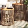 vidaXL Garden Side Table in Beige and Brown