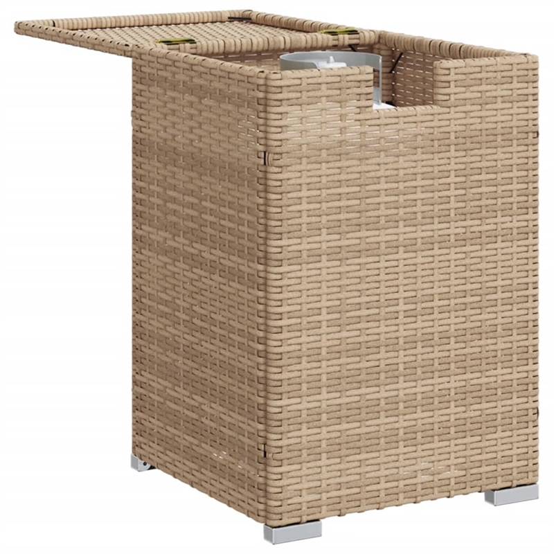 vidaXL PE Rattan Garden Side Table in Black and Brown