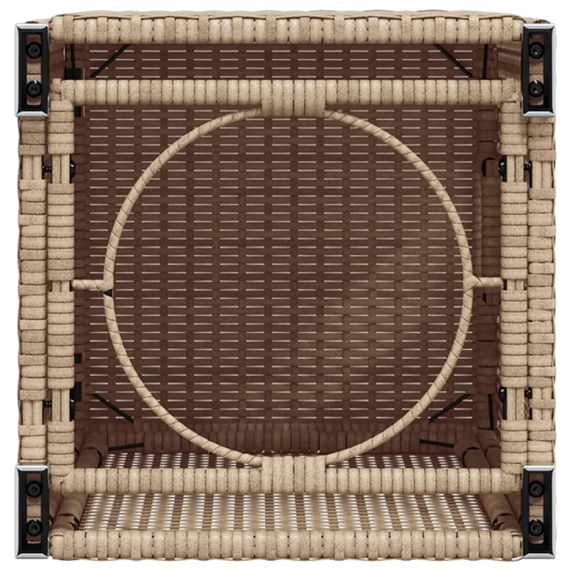 vidaXL PE Rattan Garden Side Table in Black and Brown