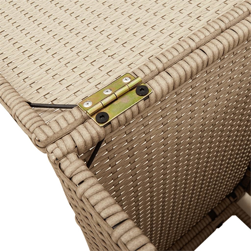 vidaXL PE Rattan Garden Side Table in Black and Brown