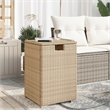 vidaXL PE Rattan Garden Side Table in Black and Brown