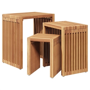 vidaXL Garden Side Table Set in Brown (3 Pieces)