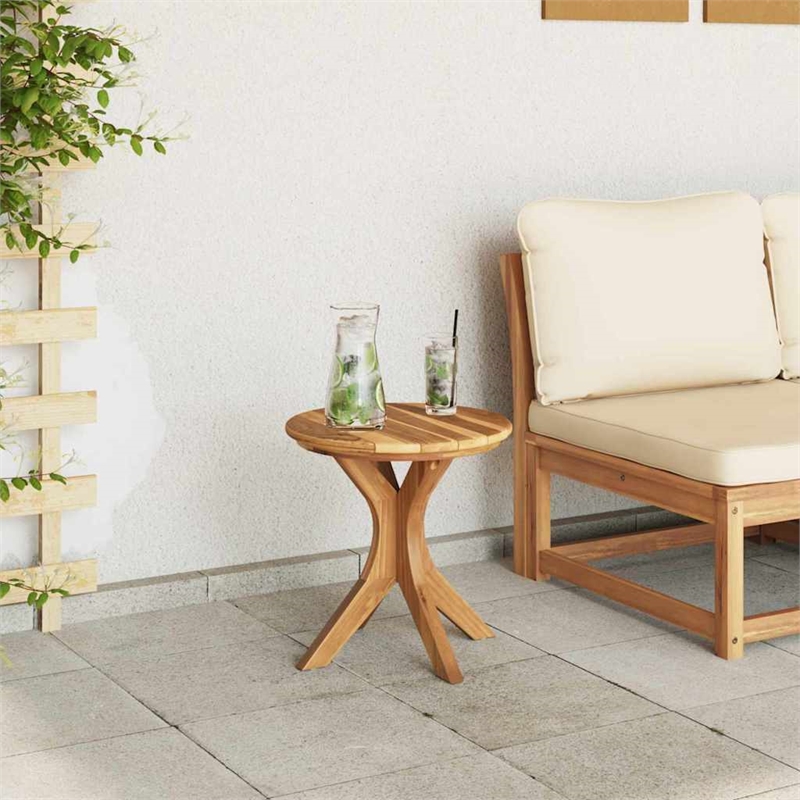 vidaXL Solid Teak Wood Side Table in Brown