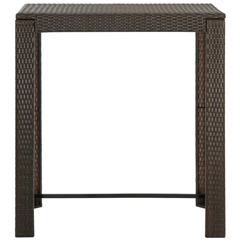 vidaXL PE Rattan Bar Table in Brown