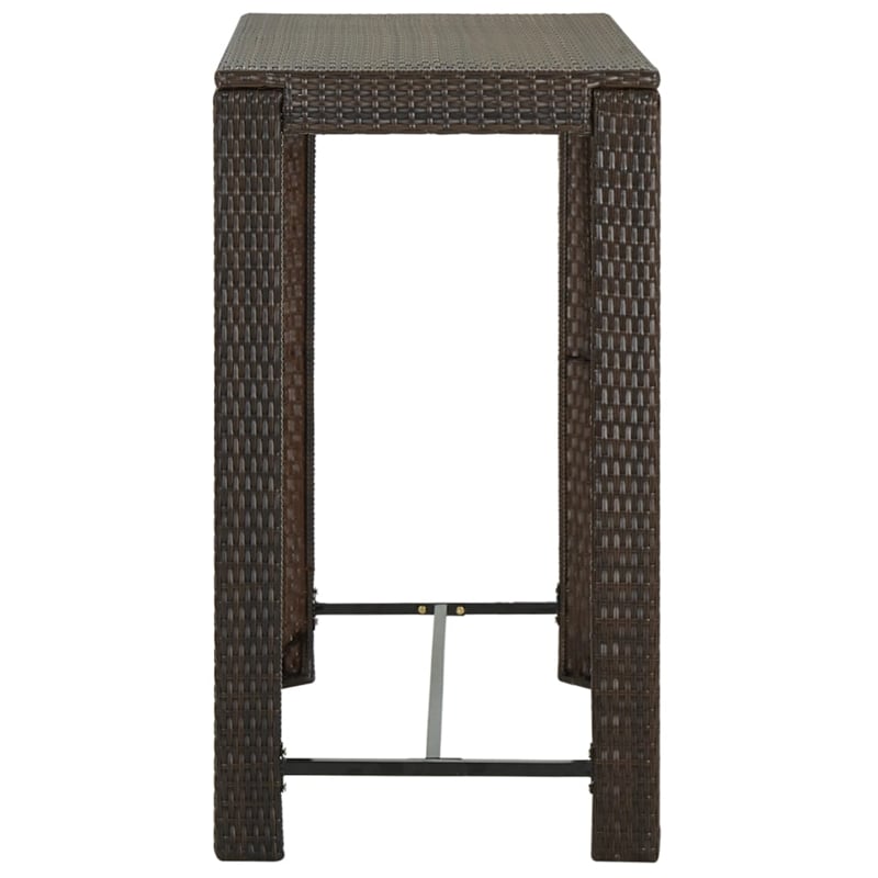 vidaXL PE Rattan Bar Table in Brown