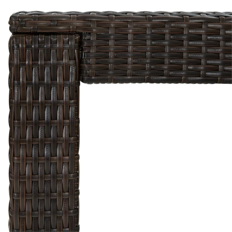 vidaXL PE Rattan Bar Table in Brown