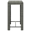 vidaXL PE Rattan Bar Table in Gray