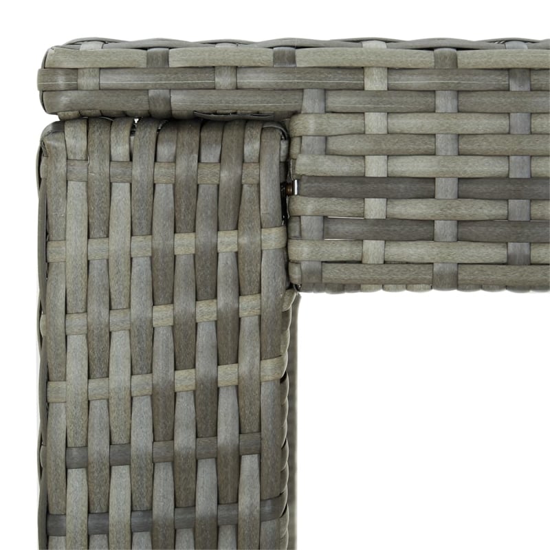 vidaXL PE Rattan Bar Table in Gray