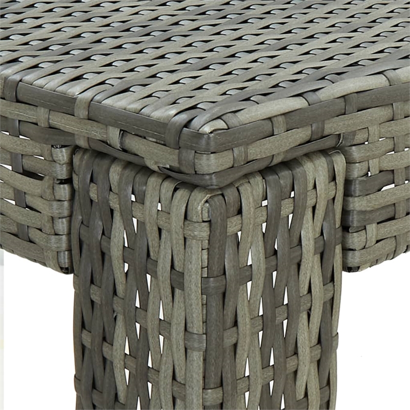 vidaXL PE Rattan Bar Table in Gray