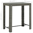 vidaXL PE Rattan Bar Table in Gray