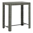 vidaXL PE Rattan Bar Table in Gray