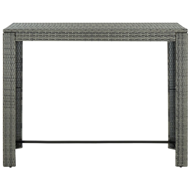 vidaXL PE Rattan Bar Table in Gray