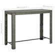 vidaXL PE Rattan Bar Table in Gray