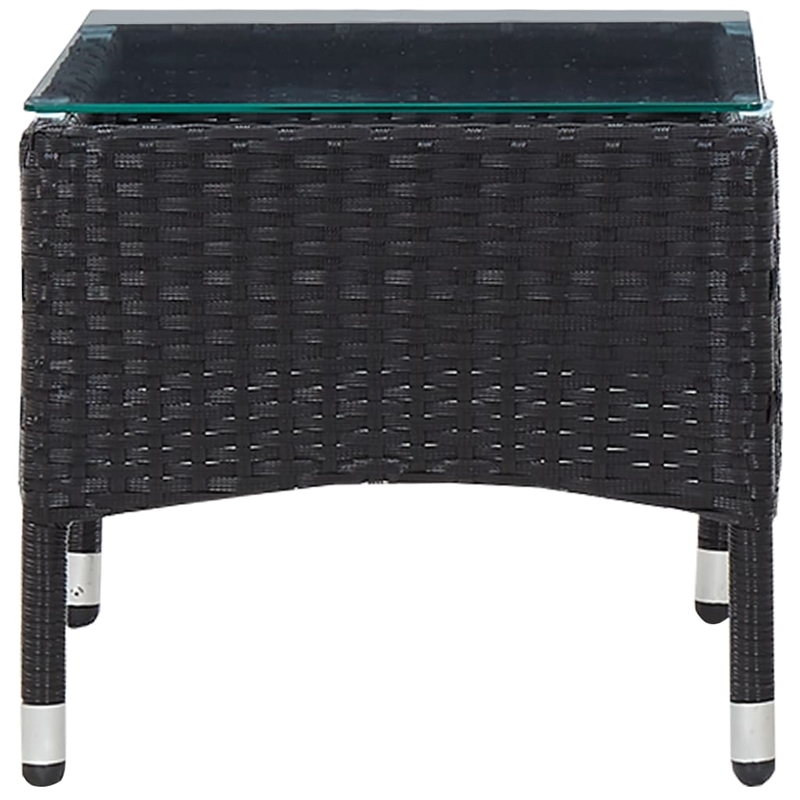 vidaXL Poly Rattan Outdoor Table in Black