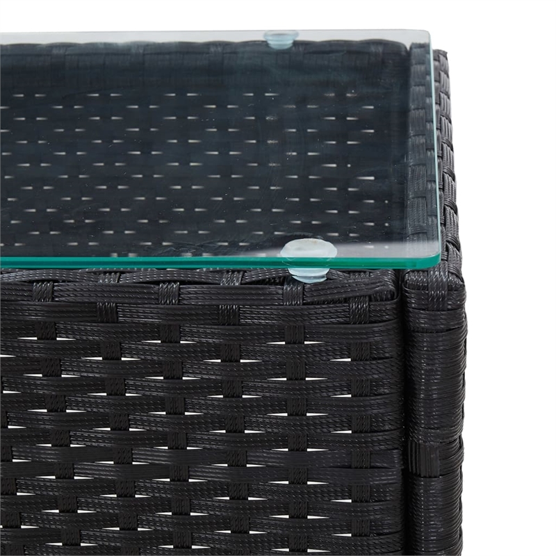 vidaXL Poly Rattan Outdoor Table in Black