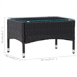 vidaXL Poly Rattan Outdoor Table in Black