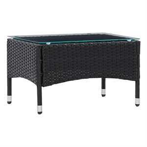 vidaXL Poly Rattan Outdoor Table in Black