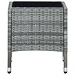 vidaXL PE Rattan Small Durable Garden Dining Table in Gray