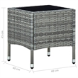 vidaXL PE Rattan Small Durable Garden Dining Table in Gray