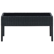 vidaXL PE Rattan Medium Durable Garden Dining Table in Black