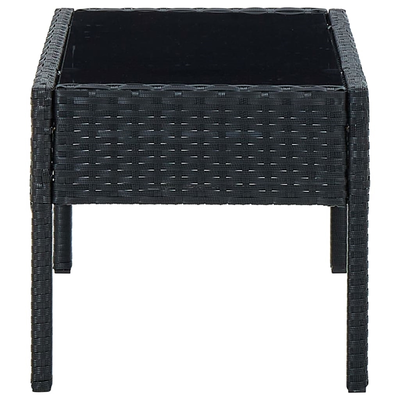 vidaXL PE Rattan Medium Durable Garden Dining Table in Black