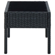 vidaXL PE Rattan Medium Durable Garden Dining Table in Black