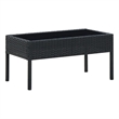 vidaXL PE Rattan Medium Durable Garden Dining Table in Black