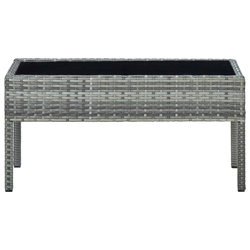 vidaXL PE Rattan Medium Durable Garden Dining Table in Gray