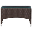 vidaXL PE Rattan with Glass Outdoor Table in Brown