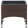 vidaXL PE Rattan with Glass Outdoor Table in Brown