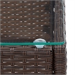 vidaXL PE Rattan with Glass Outdoor Table in Brown