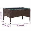 vidaXL PE Rattan with Glass Outdoor Table in Brown