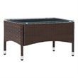 vidaXL PE Rattan with Glass Outdoor Table in Brown