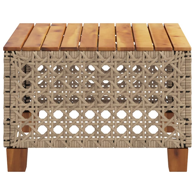 vidaXL Poly Rattan Medium Garden Dining Table in Beige and Brown