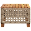 vidaXL Poly Rattan Medium Garden Dining Table in Beige and Brown