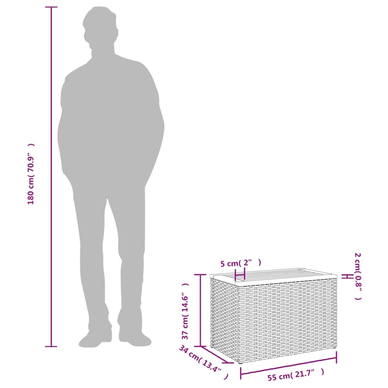 vidaXL Garden Side Table in Beige and Brown